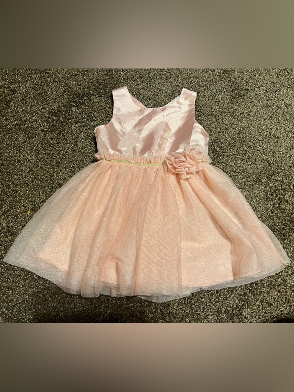 H&M Rose Satin & Tulle Flower Waist Party Dress 2-3Y